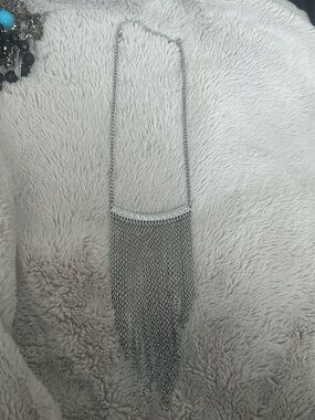 Silver Chain Fringe Necklace - Contemporary Women’s Jewelry